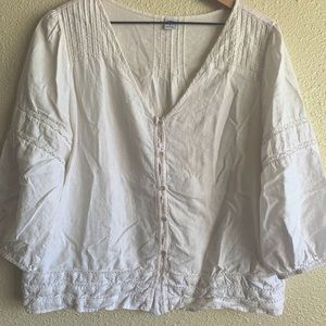 White embroidered peasant top